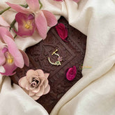 Vriksham Leaf & Diya Style Press Naths/Nose Pin-Red White & Green-G20746